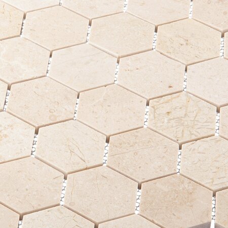 Andova Tiles SAMPLE Channing 2 x 2 Marble Honeycomb Mosaic Floor Use Tile SAM-ANDCHA130